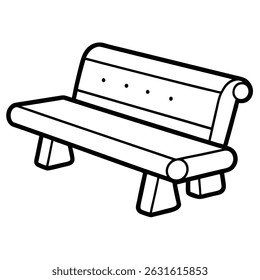 Ilustración de un banco del parque aislado en fondo transparente