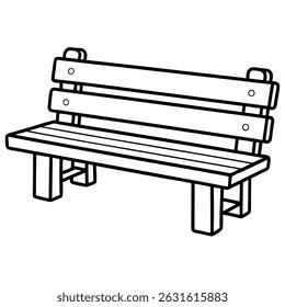 Illustration of a park bench isolated on transparent background