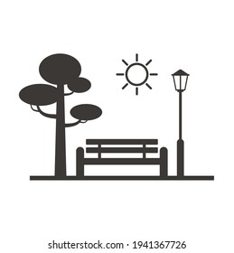 illustration of park or green space icon, vector art.