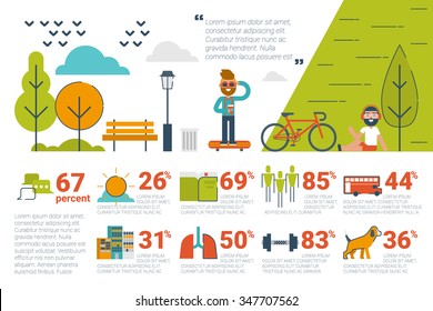 Illustration of park infographic concept with icons and elements svg