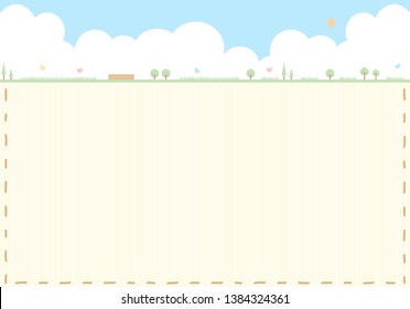 illustration of park scenery and blue sky