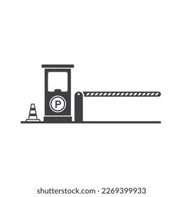 illustration of parking booth, parking payment, vector art.