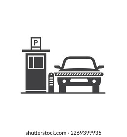 illustration of parking booth, parking payment, vector art.