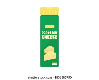 Illustration Of Parmesan Cheese In A Container.