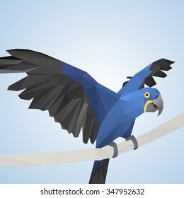 Illustration of a parrot in a polygonal style. Vector background