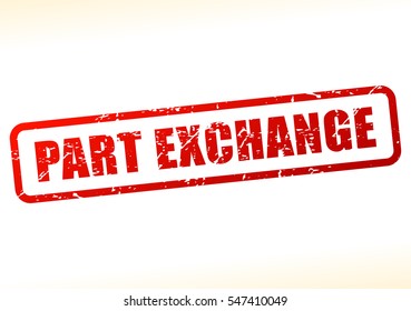 Illustration of part exchange text buffered on white background