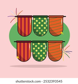 illustration of Party Flag for new year holiday vector asset design