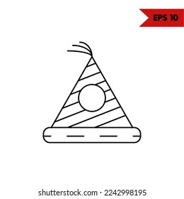 illustration of party hat line icon