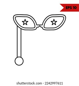 illustration of party mask line icon