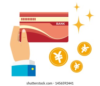 
Illustration with a passbook in hand.Passbook vector illustration.bank book icon.