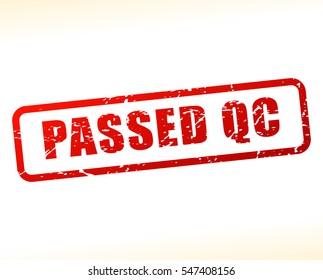 Illustration of passed qc text buffered on white background