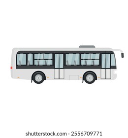 Illustration of passenger bus isolated on white background, modern design, suitable for city route or long distance travel.