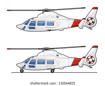 illustration of the passenger  helicopter. Simple gradients only - no gradient mesh.