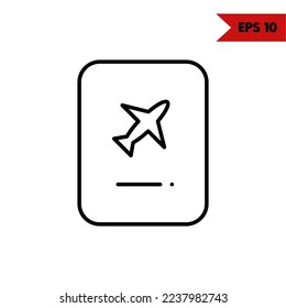 illustration of passport line icon