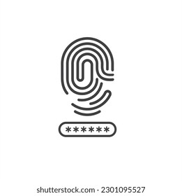 illustration of password, security system, vector art.