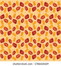 Illustration pasta rigatoni Muster mit Tomate