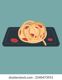 Illustration with Pasta at Salame Taste