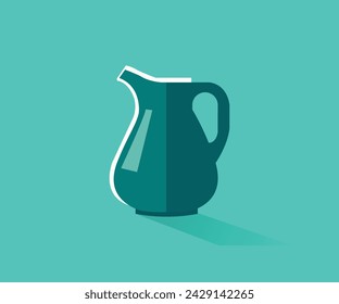 illustration of a paste and green color jug single vector icon
