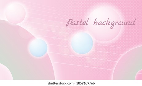 Illustration pastel background circle shape light with stripes pink design card banner
