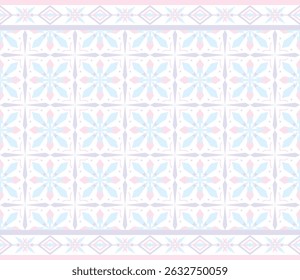 illustration of pastel banner with snowflakes geometric design