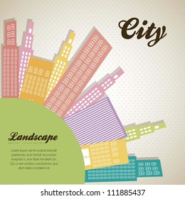 Illustration of pastel buildings, vector illustration