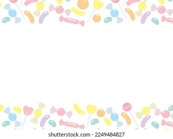 Illustration of pastel candy frame