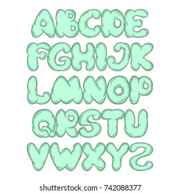 Illustration with pastel colorful hand drawn alphabet set.Can be used for baby t-shirt print, fashion print design, kids wear, baby shower celebration greeting and invitation card.