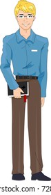 Illustration of a Pastor with a Retro Look