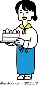 Ilustración de un chef pastelero haciendo un pastel