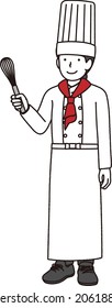 Illustration of a pastry chef woman