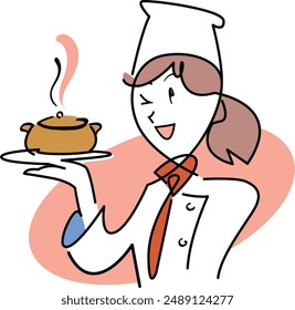 An illustration of a pastry chef's soup dish.
