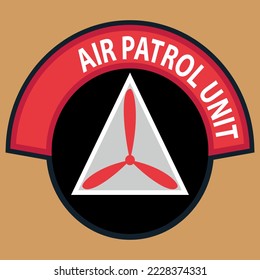Illustration patch embroidered aviation air patrol unit. fashion style.