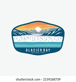 Illustration of patch logo emblem of Glacier Bay National Park and National Park Reserve