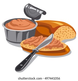 illustration of pate with sliced bread