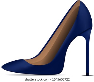 Illustration of patent leather high-heeled shoes.