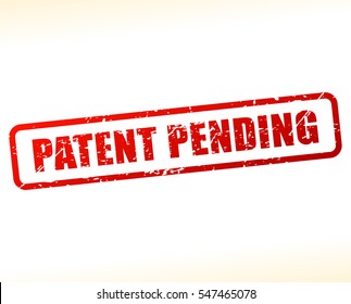 Illustration of patent pending text buffered on white background