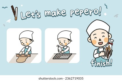 illustration of Patissier making Pepero