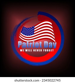 Illustration of Patriot Day Background, September 11, 9_11. We'll never forget. Vector