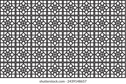 Illustration pattern, Abstract Geometric Style. Repeating Sample line square in square on white background.