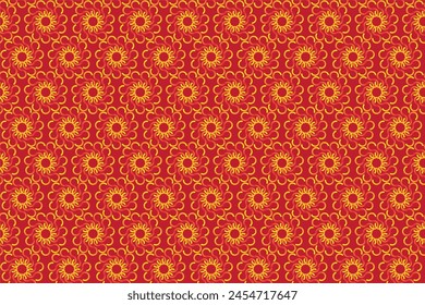 Illustration pattern, Abstract Geometric Style. Repeating of abstract multicolor of square in line shape on red background.