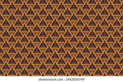 Patrón de ilustración, estilo geométrico Abstractas. Repetición de la línea del triángulo abstracto en el fondo marrón.