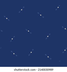 Flecha de patrón de ilustración con corazón en colores índigo denim diseño de textura de moda