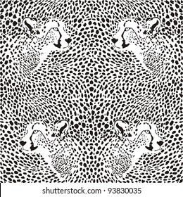 illustration pattern background cheetah skins and heads