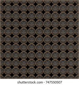 illustration pattern of balls with a brown outline on a black background