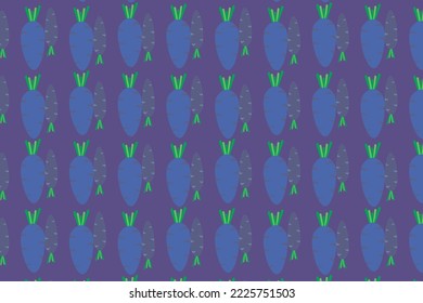 illustration pattern of carrot on violet background.