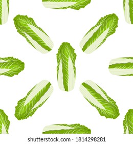 Illustration pattern chinese cabbage, vegetable salad for seal. Vegetable pattern consisting of beautiful chinese cabbage, many salad. Simple colorful vegetable pattern from salad chinese cabbage.