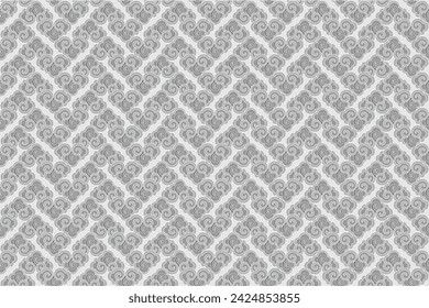 Illustration pattern of the Chinese clouds on light grey background.