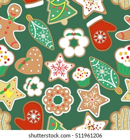 illustration of a pattern with Christmas cookies