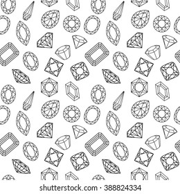 illustration  pattern of circuit cut gems on white
