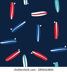 Illustration pattern cool surfboards with colors and background for fashion design or other products